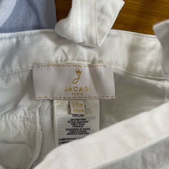 Jacadi Paris Boys set collared snap onesie & white suspender shorts 24 months - Picture 9 of 9